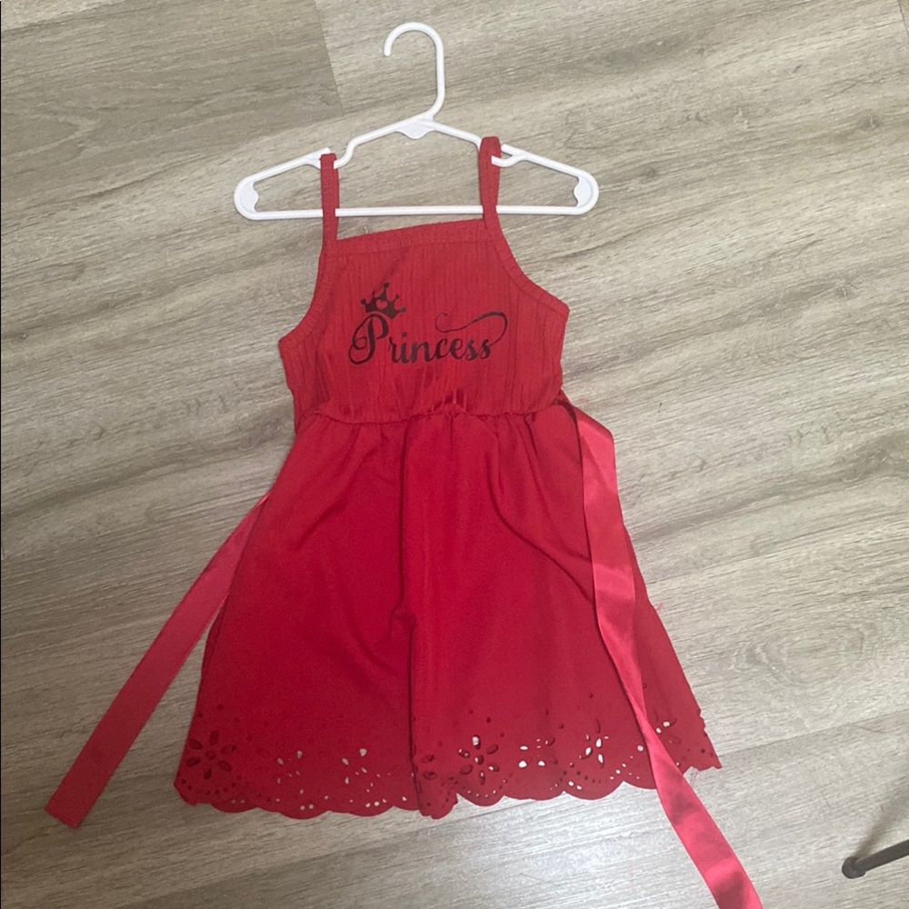 Princess Red Kids Casual Dress